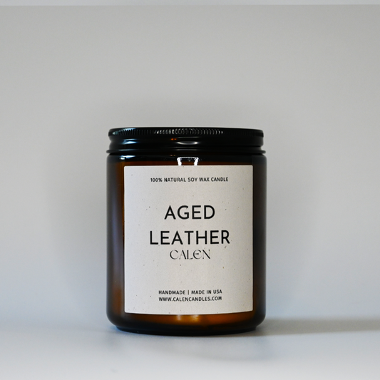 Aged Leather 8oz Soy Candle