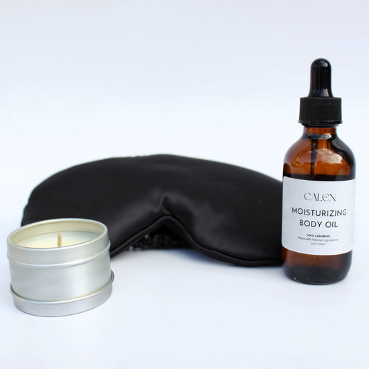 Bundle 2: Black Eye Mask, 2oz Body Oil, 2oz Candle