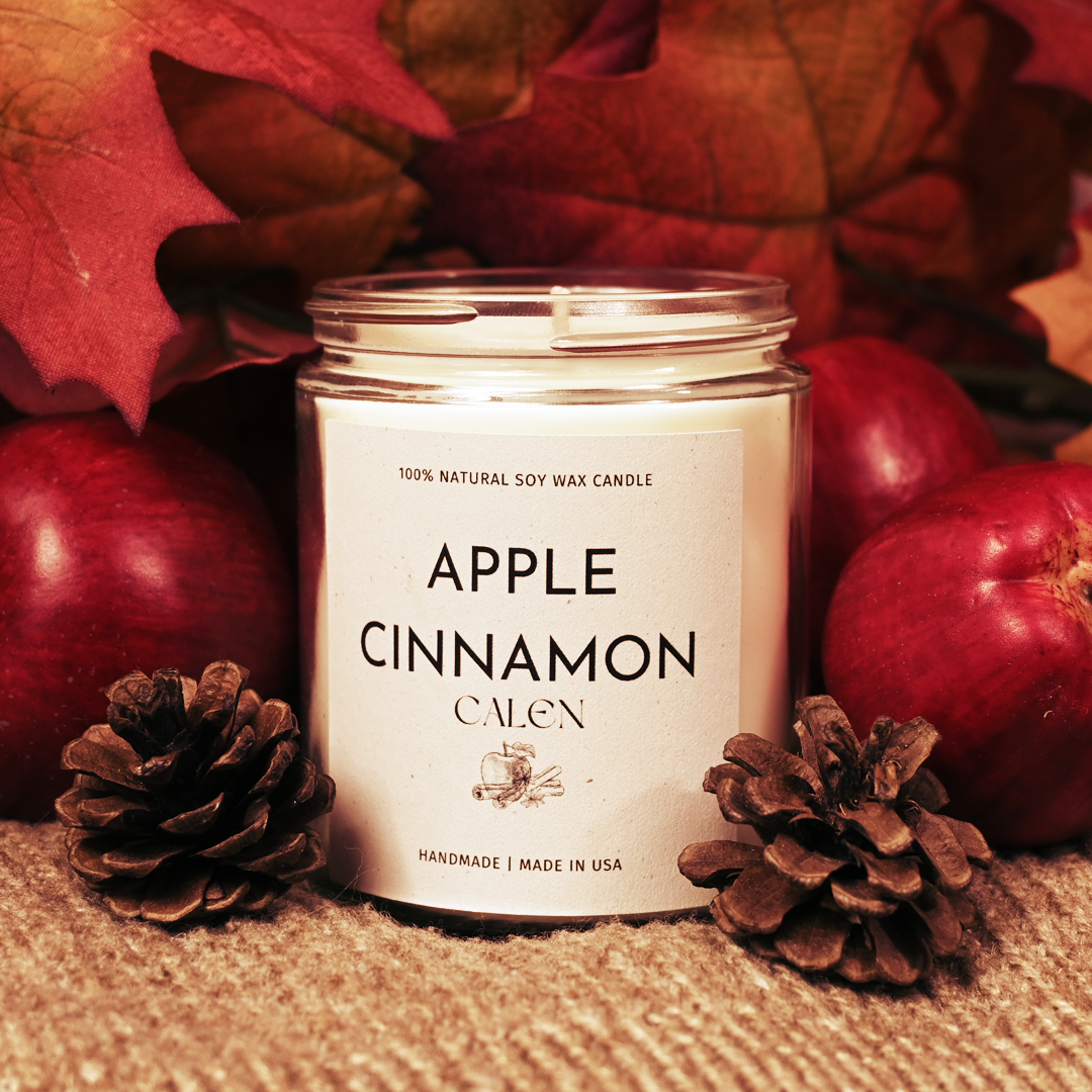 Apple Cinnamon Soy Candle – 100% Natural, Handmade, and Long-Lasting